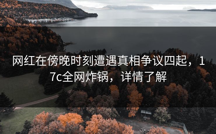 网红在傍晚时刻遭遇真相争议四起，17c全网炸锅，详情了解