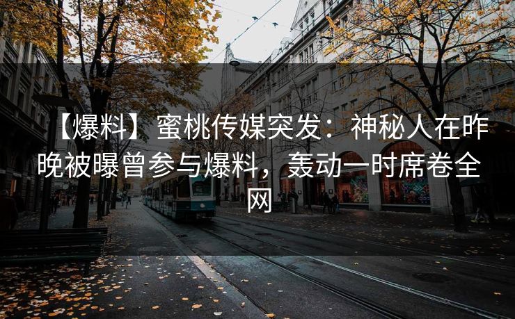 【爆料】蜜桃传媒突发:神秘人在昨晚被曝曾参与爆料,轰动一时席卷全网 第1张 【爆料】蜜桃传媒突发:神秘人在昨晚被曝曾参与爆料,轰动一时席卷全网 第1张