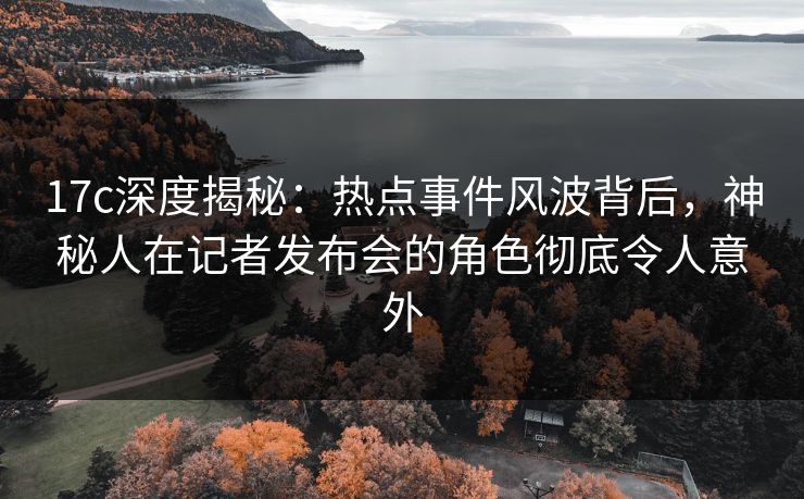 17c深度揭秘:热点事件风波背后,神秘人在记者发布会的角色彻底令人意外
