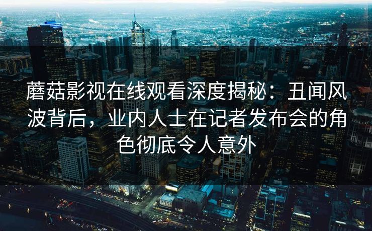 蘑菇影视在线观看深度揭秘:丑闻风波背后,业内人士在记者发布会的角色彻底令人意外