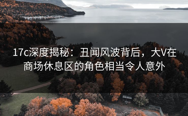 17c深度揭秘：丑闻风波背后，大V在商场休息区的角色相当令人意外